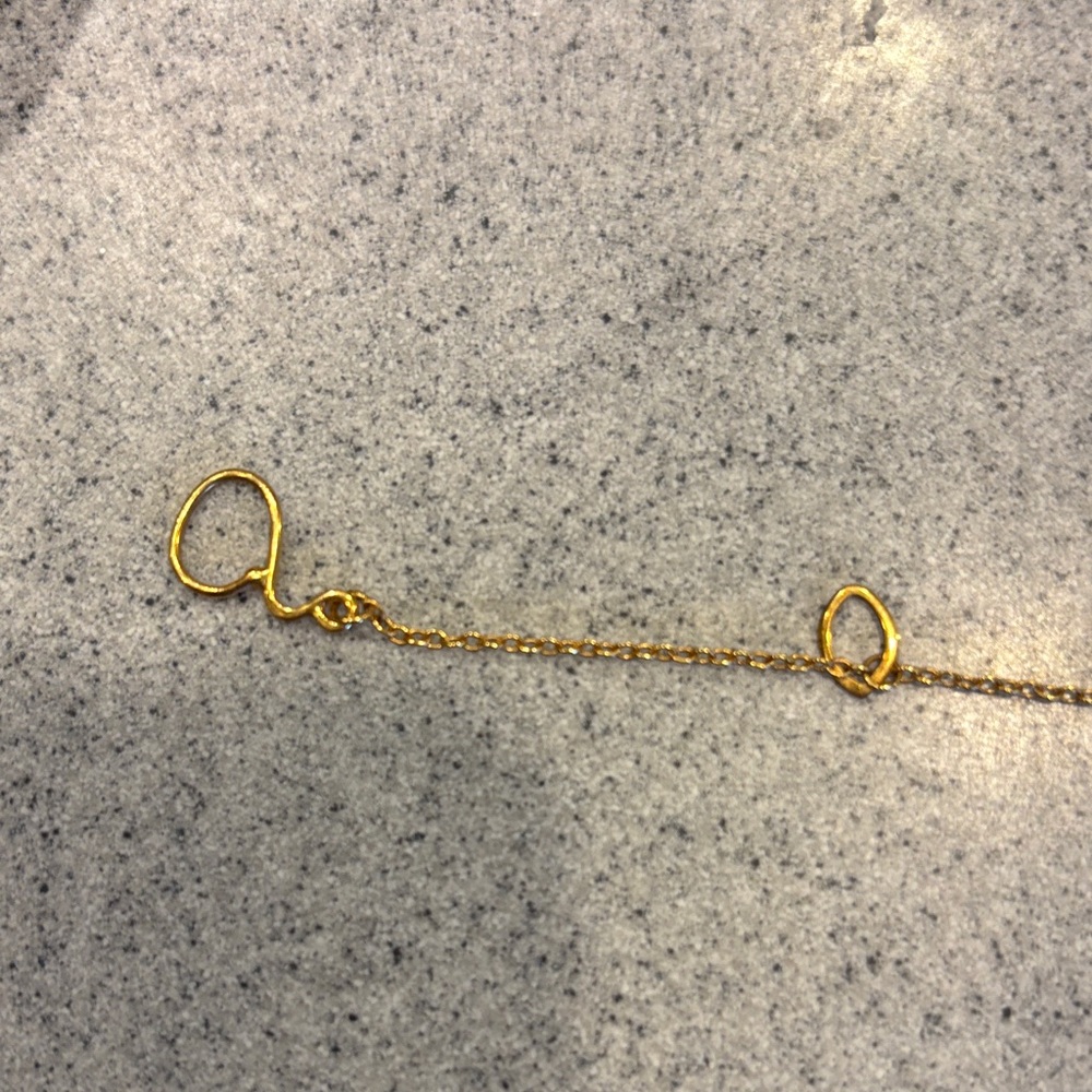 Gold Necklace with Multicolor Gem Accents - Picture 3 of 6